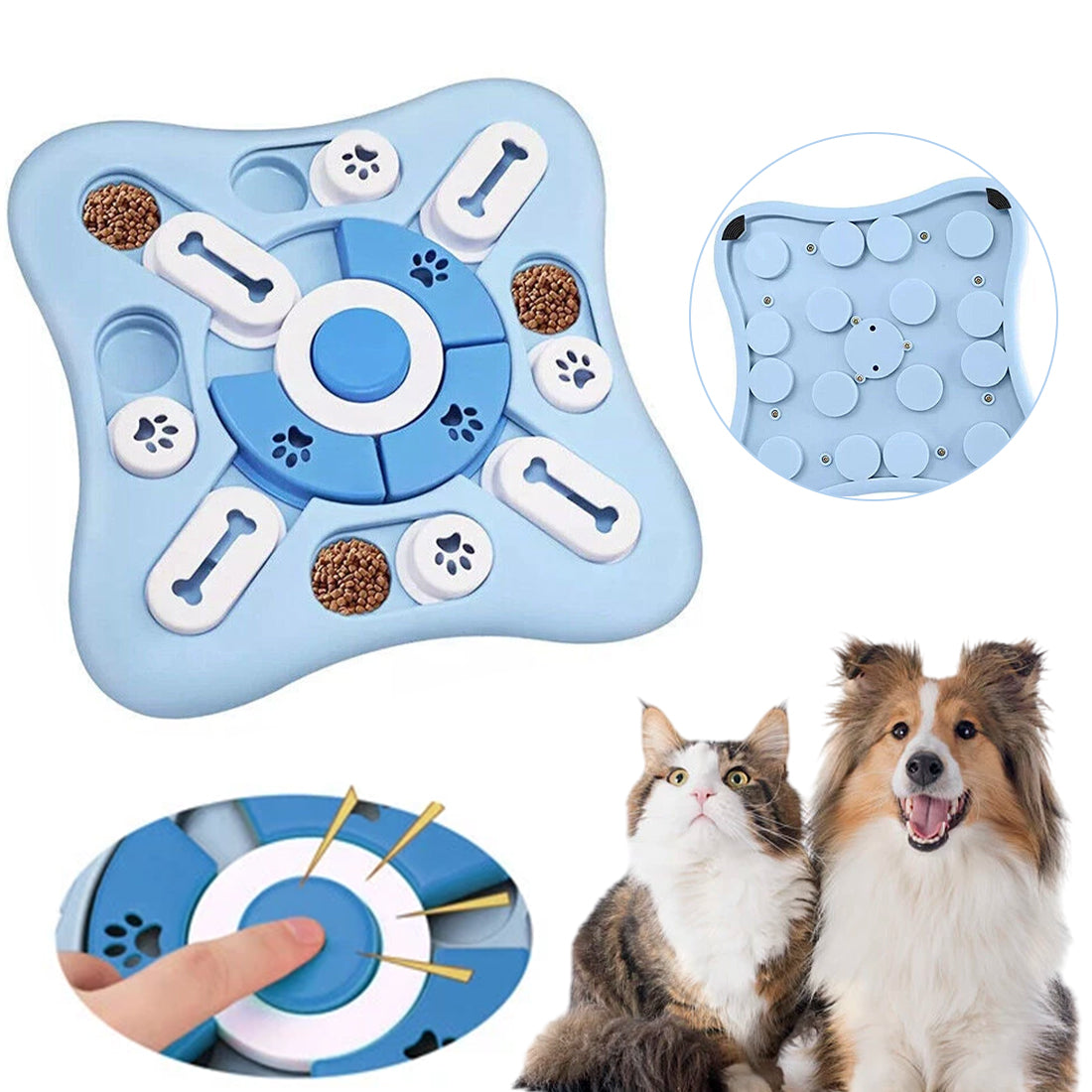 Interactive dog puzzle feeder treat game