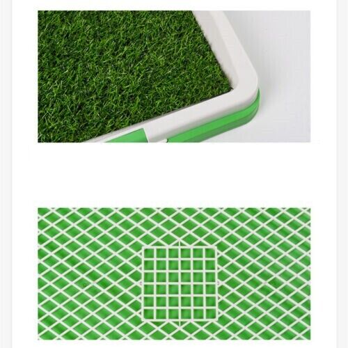 Indoor dog toilet training mat with a grass pad and tray