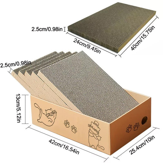 Corrugated cardboard cat scratcher lounge box