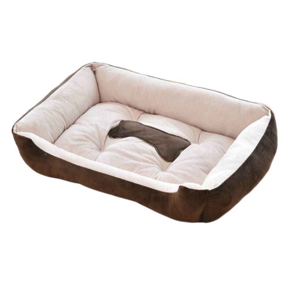 Calming plush bolster dog bed with a washable cover