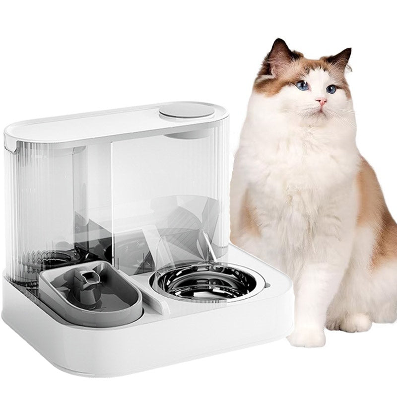 Automatic gravity pet feeder and water dispenser for dogs and cats