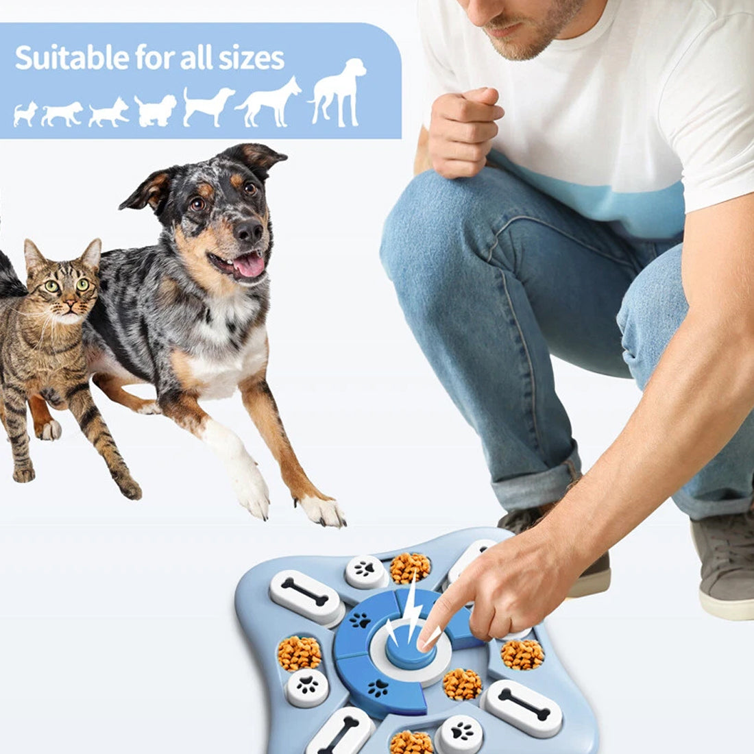 Interactive dog puzzle feeder treat game