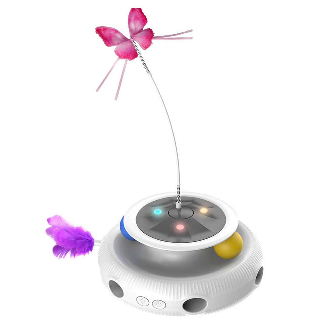 Electric butterfly spinner and track ball toy for cats