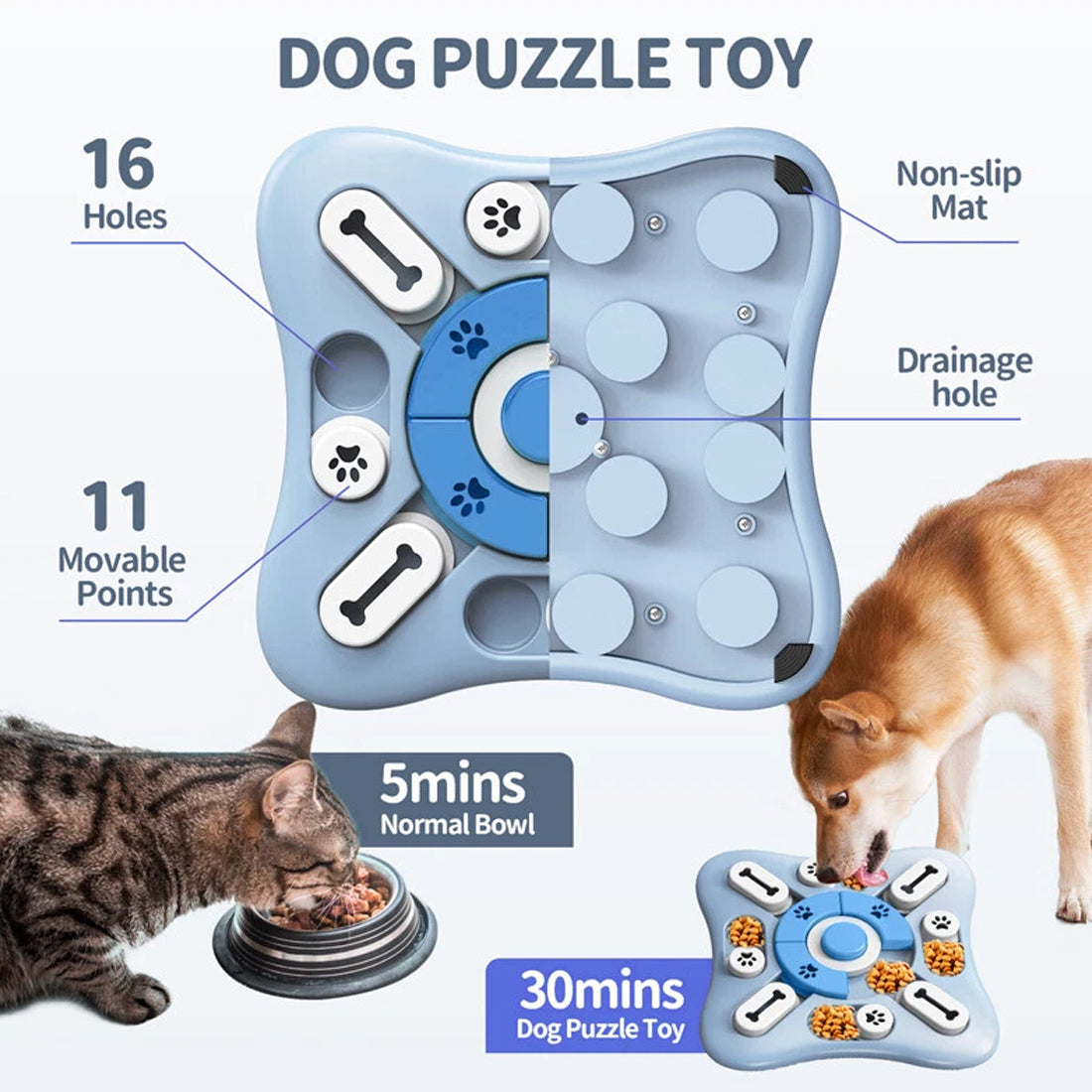 Interactive dog puzzle feeder treat game