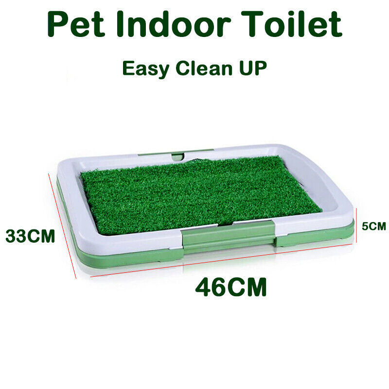 Indoor dog toilet training mat with a grass pad and tray