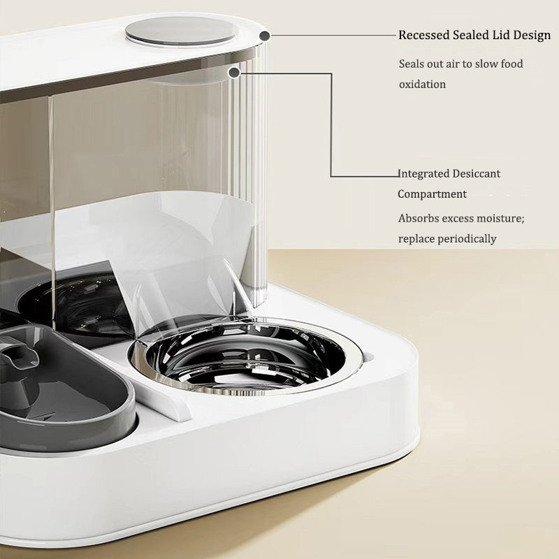 Automatic gravity pet feeder and water dispenser for dogs and cats