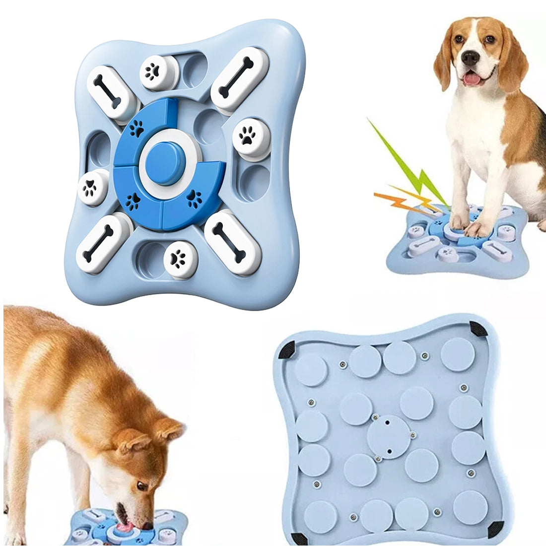 Interactive dog puzzle feeder treat game