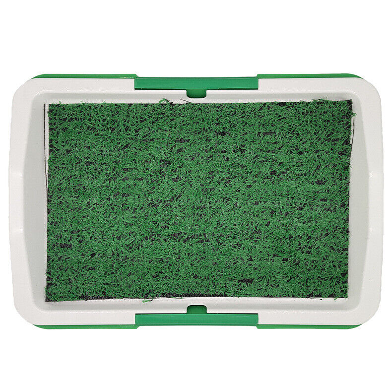 Indoor dog toilet training mat with a grass pad and tray