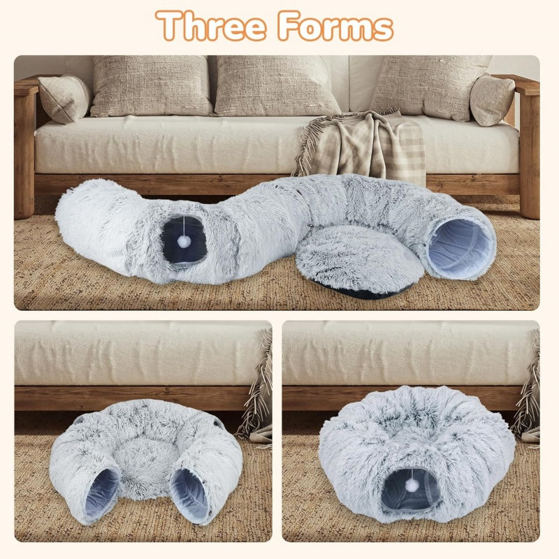 Cat tunnel bed size chart, 160 cm long as a tunnel and 85 cm across as a bed