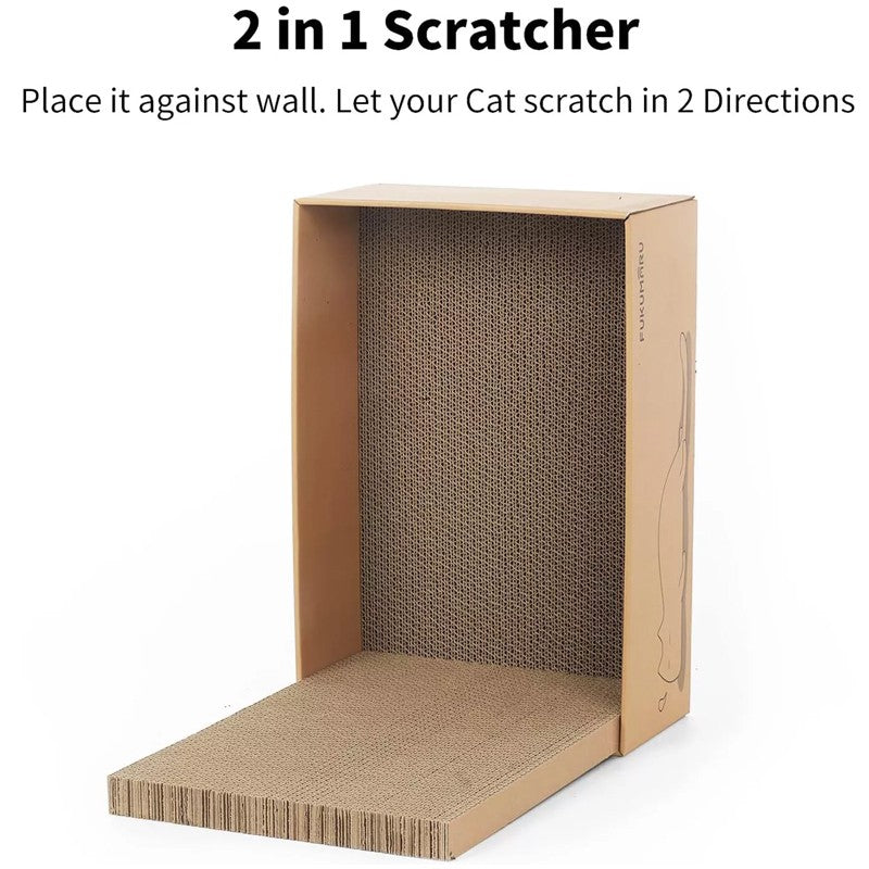 Corrugated cardboard cat scratcher lounge box