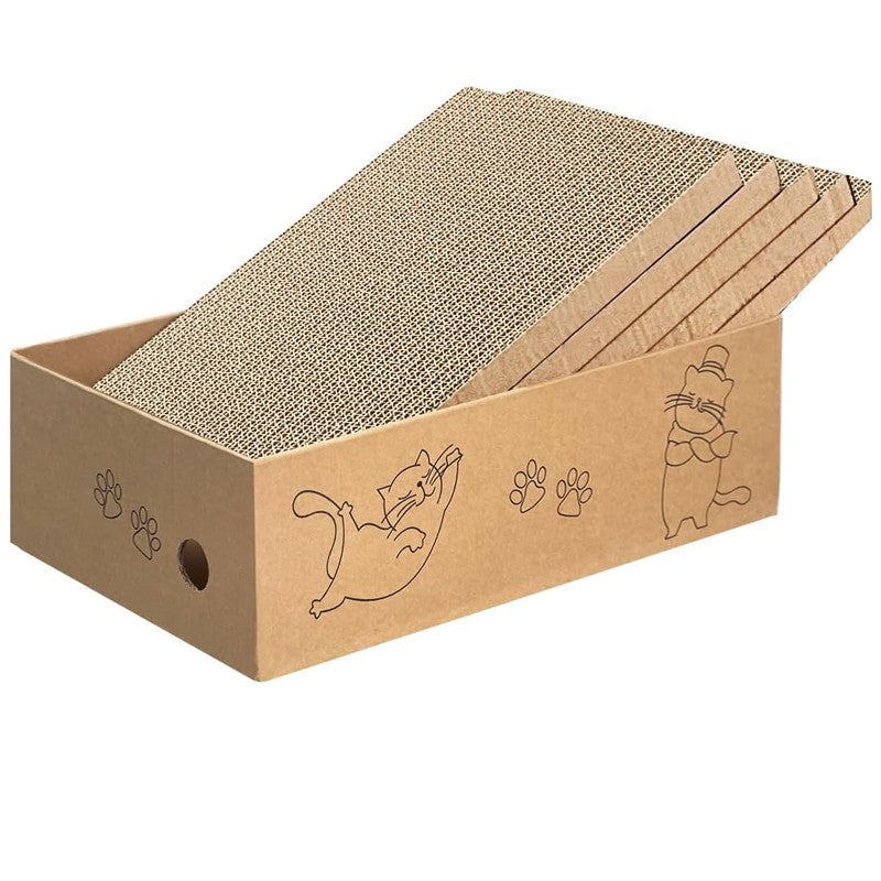 Corrugated cardboard cat scratcher lounge box
