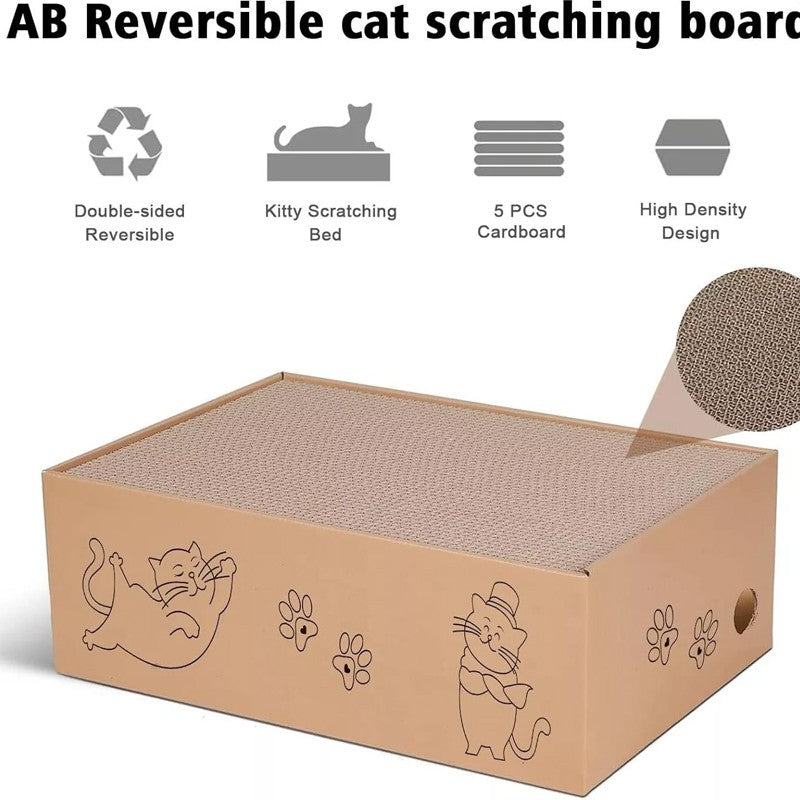 Corrugated cardboard cat scratcher lounge box