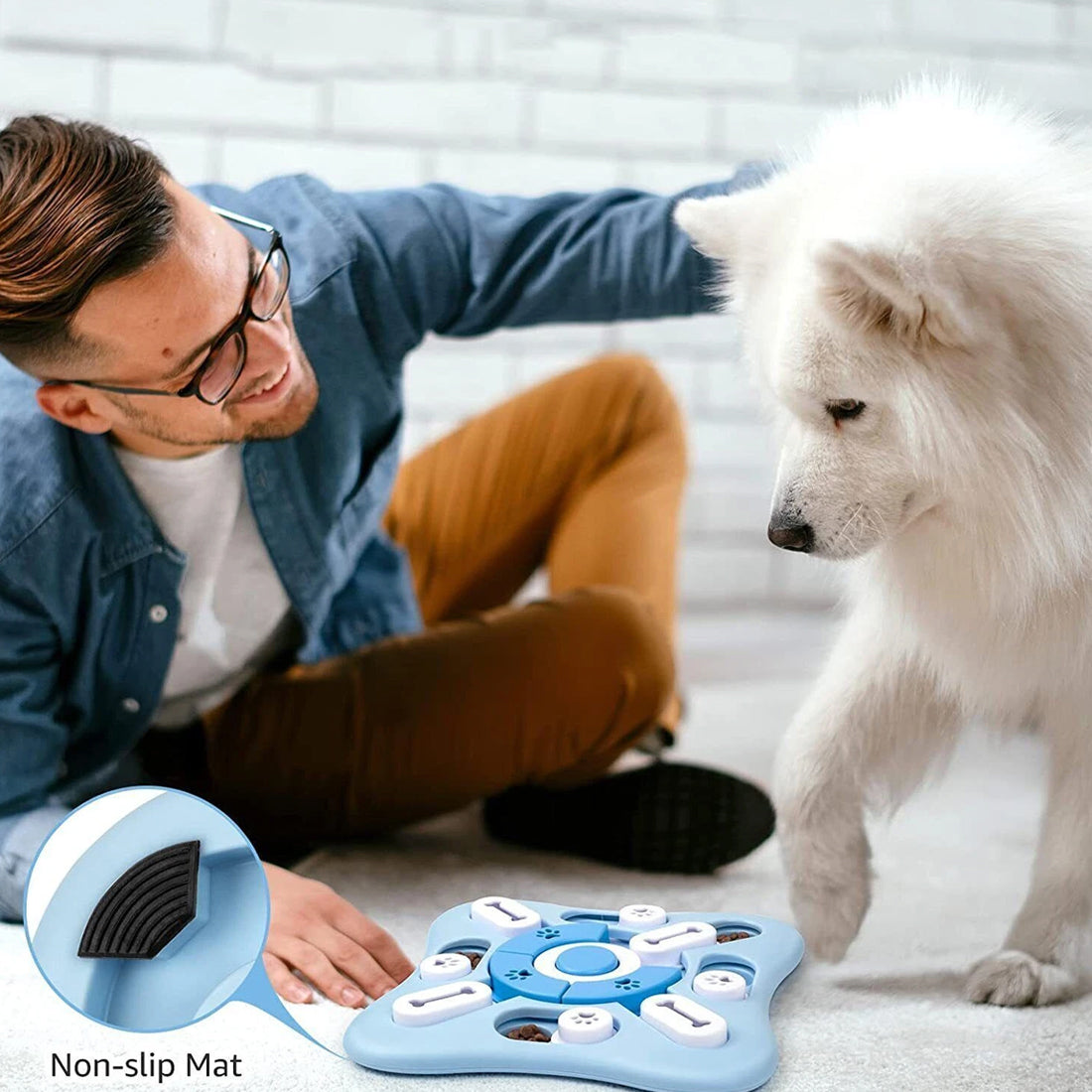 Interactive dog puzzle feeder treat game